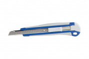 Нож технический КОБАЛЬТ лезвие 9 мм, двухкомпонентный корпус, металлическая направляющая, автостоп, 