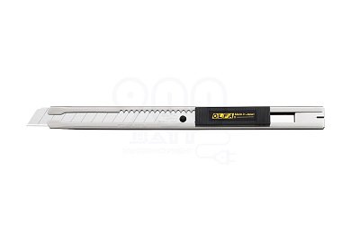Нож OLFA с выдвижным лезвием и корпусом из нержавеющей стали, автофиксатор, 9мм