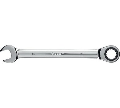 Комбинированный гаечный ключ трещоточный 15 мм, ЗУБР