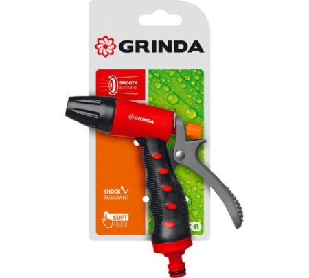 GRINDA T-R, плавная регулировка, курок сзади, пистолет поливочный, пластиковый с TPR