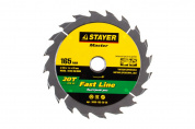 STAYER Fast Line 165 x 20мм 20Т, диск пильный по дереву, быстрый рез