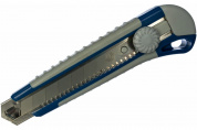 Нож технический КОБАЛЬТ лезвие 25 мм, двухкомпонентный корпус, металлическая направляющая, фиксатор,