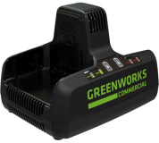 Быстрое зарядное устройство для 2-х аккумуляторов Greenworks G82C2, 82V