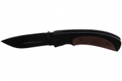 Нож ЗУБР "ЭКСПЕРТ" "НОРД" складной, эргономичная металлическая рукоятка с деревянными вставками, 190мм/лезвие 80мм