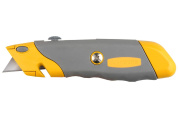 Нож STAYER "PROFI" металлический корпус, с выдвижным трапециевидным лезвием, 5 запасных лезвий