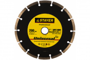 UNIVERSAL 200 мм, диск алмазный отрезной по бетону, кирпичу, плитке, STAYER Professional