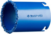 Кольцевая коронка ЗУБР "Профессионал" c карбид-вольфрамовым нанесением, 53 мм, высота 55 мм
