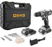 Дрель-шуруповерт аккумуляторная 20В DEKO DKCD20 Black Edition SET 3 (2*2.0Ач, набор 63, 40Нм, кейс)