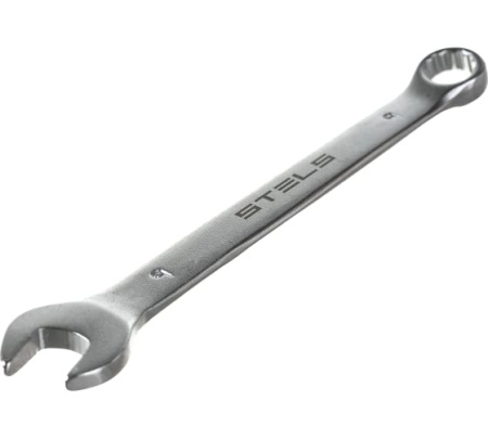 Ключ комбинированный, 9 мм, CrV, матовый хром// STELS