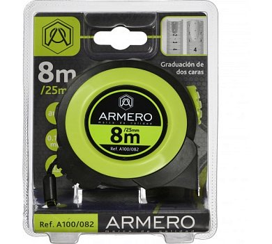 Рулетка ARMERO с автоблокировкой 8м*25мм A100/082