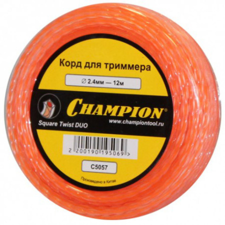 Леска CHAMPION Square Twist DUO 2,4*12 м (витой квадрат) C5057