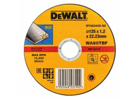 Диск абразивный DEWALT INDUSTRIAL 125*1,2*22.2 металл DT 42340Z