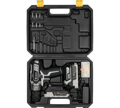 Дрель-шуруповерт аккумуляторная 20В DEKO DKCD20 Black Edition SET 3 (2*2.0Ач, набор 63, 40Нм, кейс)