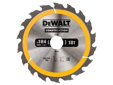 Пильный диск CONSTRUCT (184х30 мм; 18 ATB) Dewalt DT1941