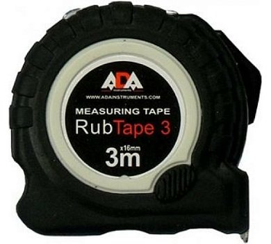 Рулетка ударопрочная ADA RubTape 3 с полимерным покрытием ленты 3м