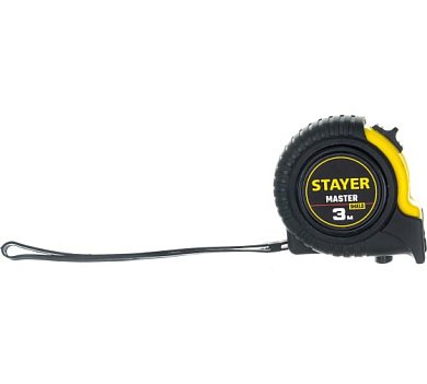 STAYER MASTER 3м / 16мм рулетка в ударостойком обрезиненном корпусе