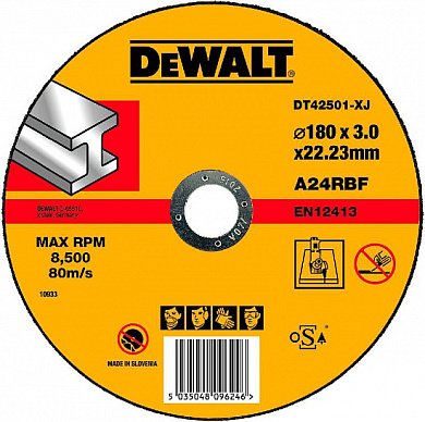Диск отрезной по металлу (180х22.2 мм) для УШМ DeWALT DT 42501