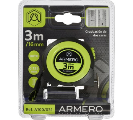 Рулетка ARMERO с автоблокировкой 3м*16мм A100/031