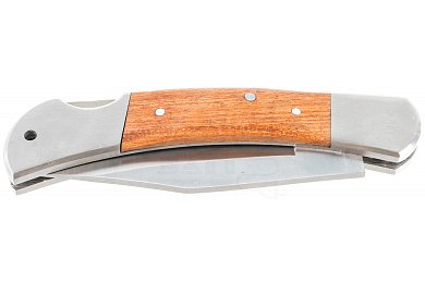 Нож STAYER складной с деревянными вставками, большой