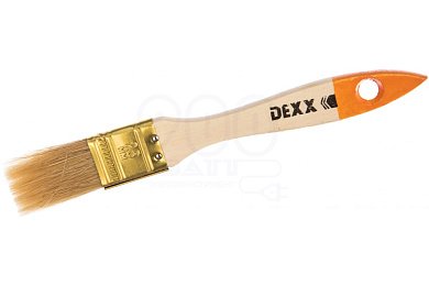 Кисть флейцевая DEXX, деревянная ручка, натуральная щетина, индивидуальная упаковка, 25мм