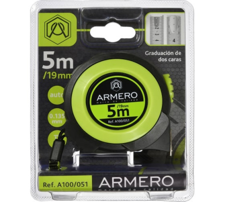 Рулетка ARMERO с автоблокировкой 5м*19мм A100/051