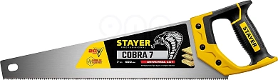 Ножовка универсальная (пила) ″Cobra 7″ 400 мм, 7 TPI, универс. зуб, рез вдоль и поперек волокон, для